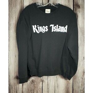 Kings Island Black Sweatshirt Youth Large L Cedar Fair